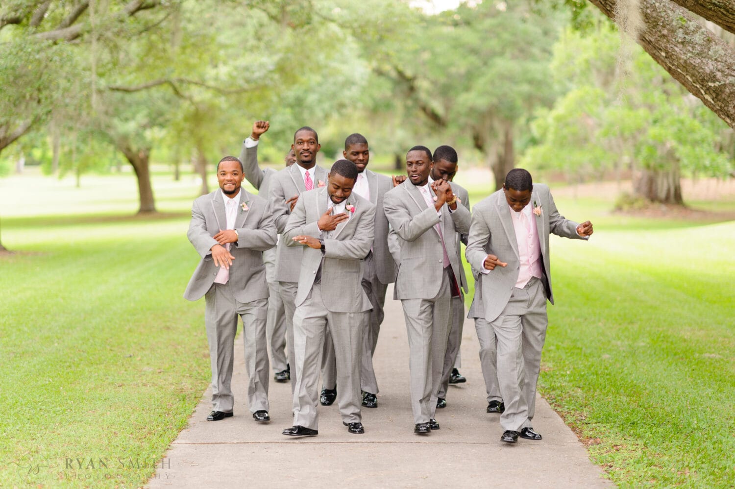 Wedding party pictures after the ceremony - Brookgreen Gardens, Murrells Inlet, SC