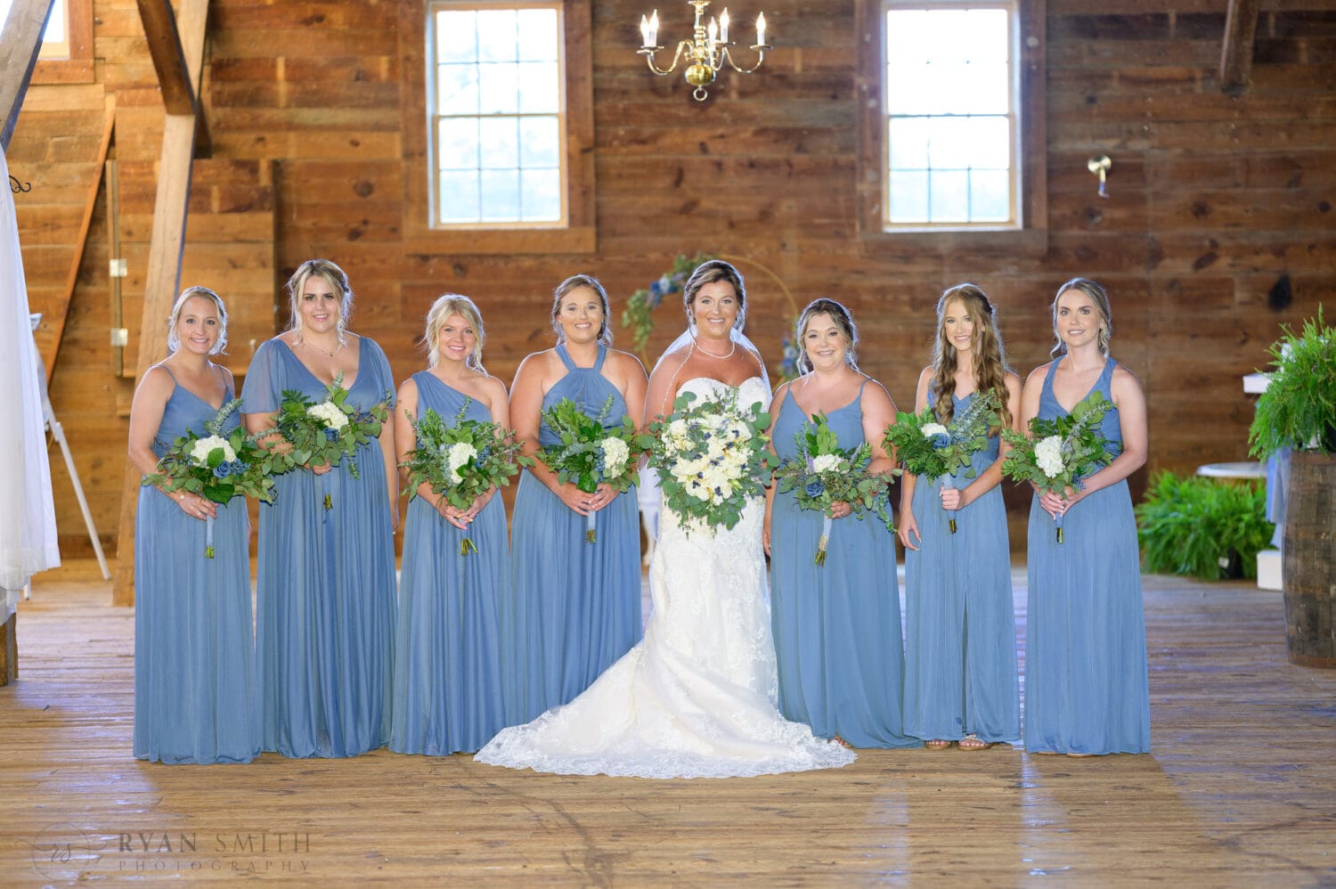 Bridesmaids before the ceremony - The Peanut Warehouse - Conway