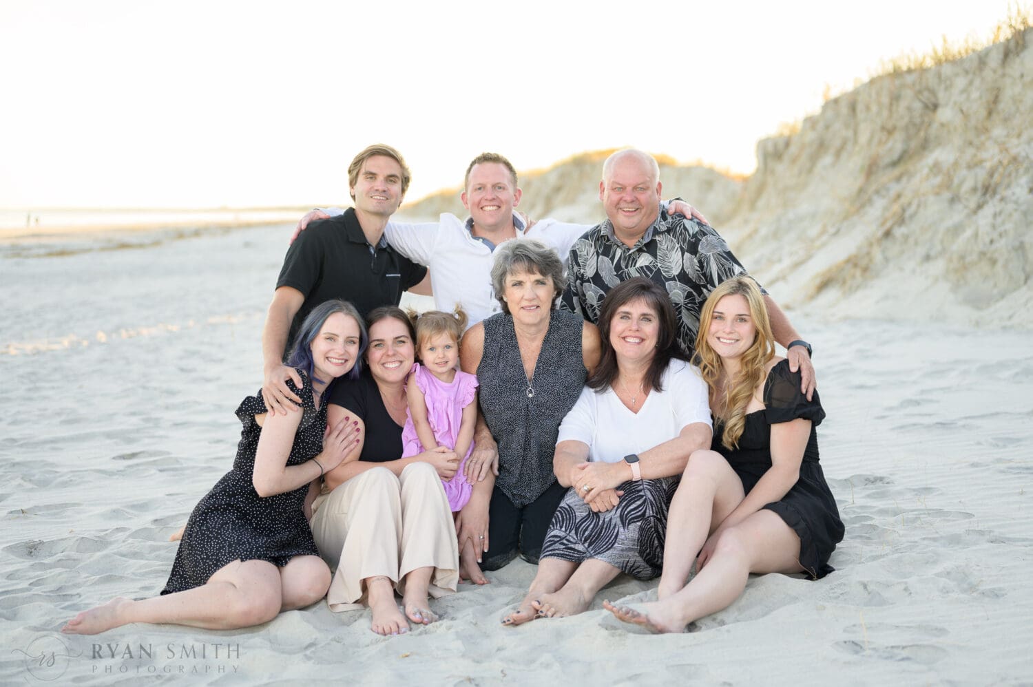 Family pictures right after the hurricane and damaged dunes - Huntington Beach State Park