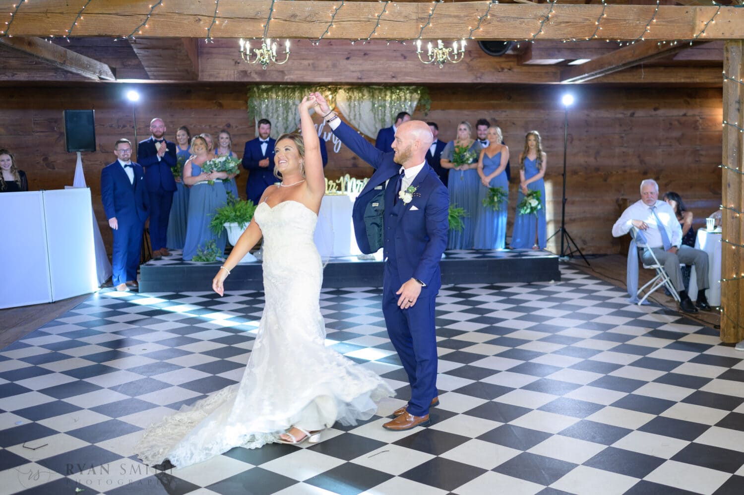 First dance with bride and groom - The Peanut Warehouse - Conway