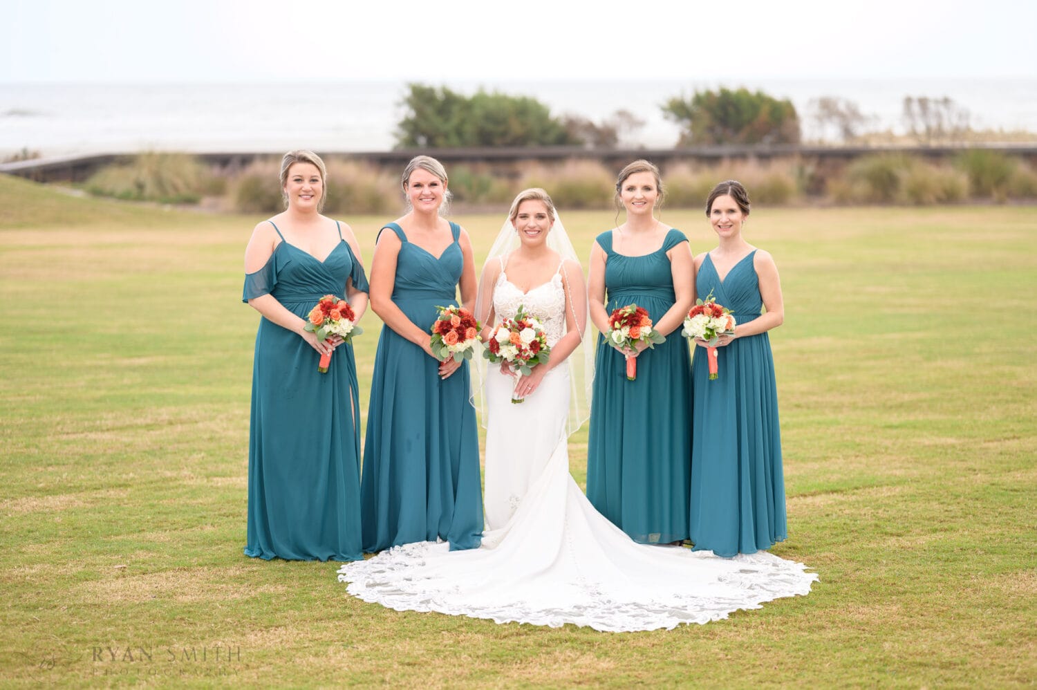 Bridesmaids before the ceremony - Dunes Golf & Beach Club