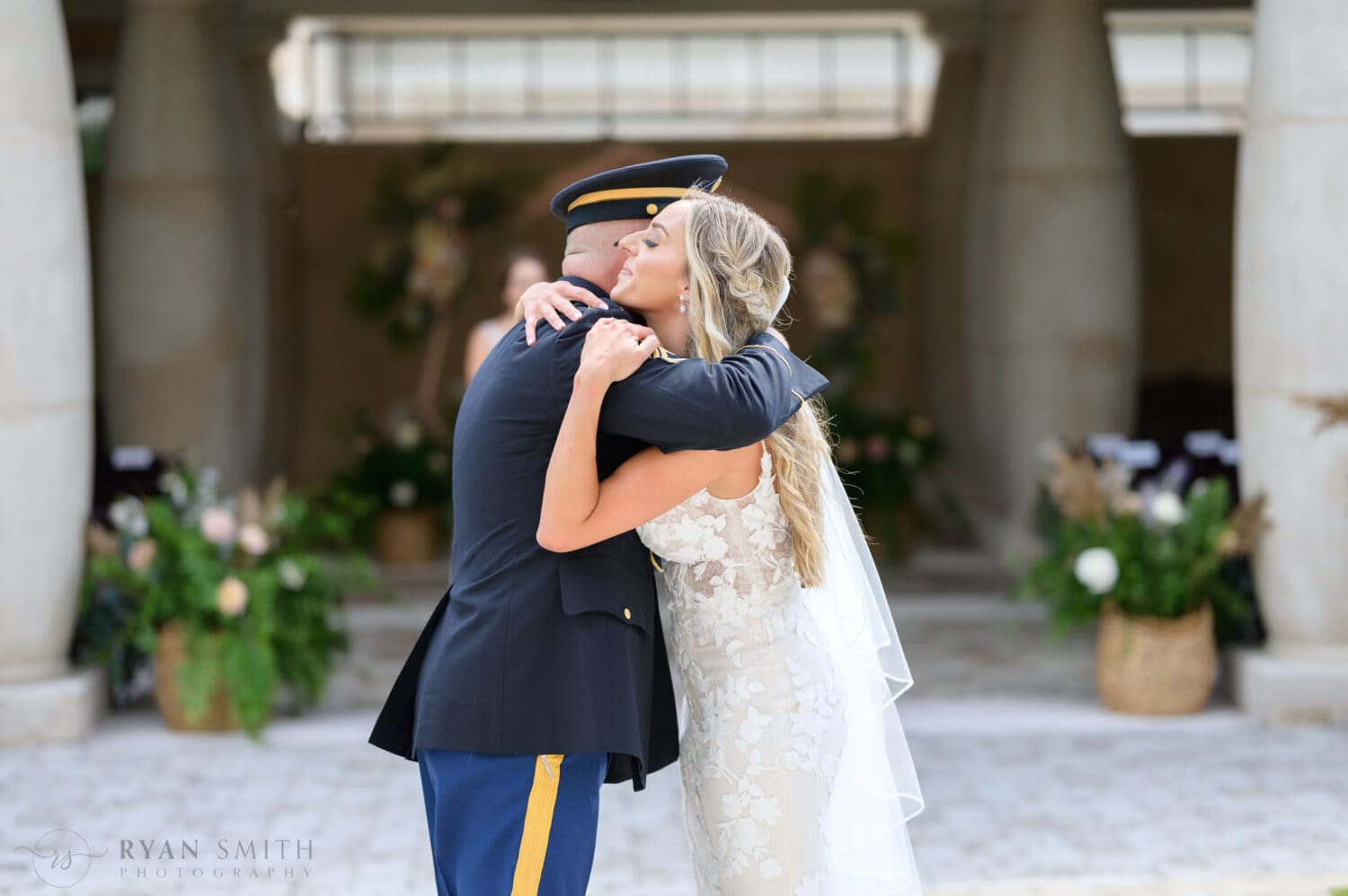 Emotional first look with bride and father in military dress uniform - 21 Main Events