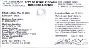 City of Myrtle Beach Business License