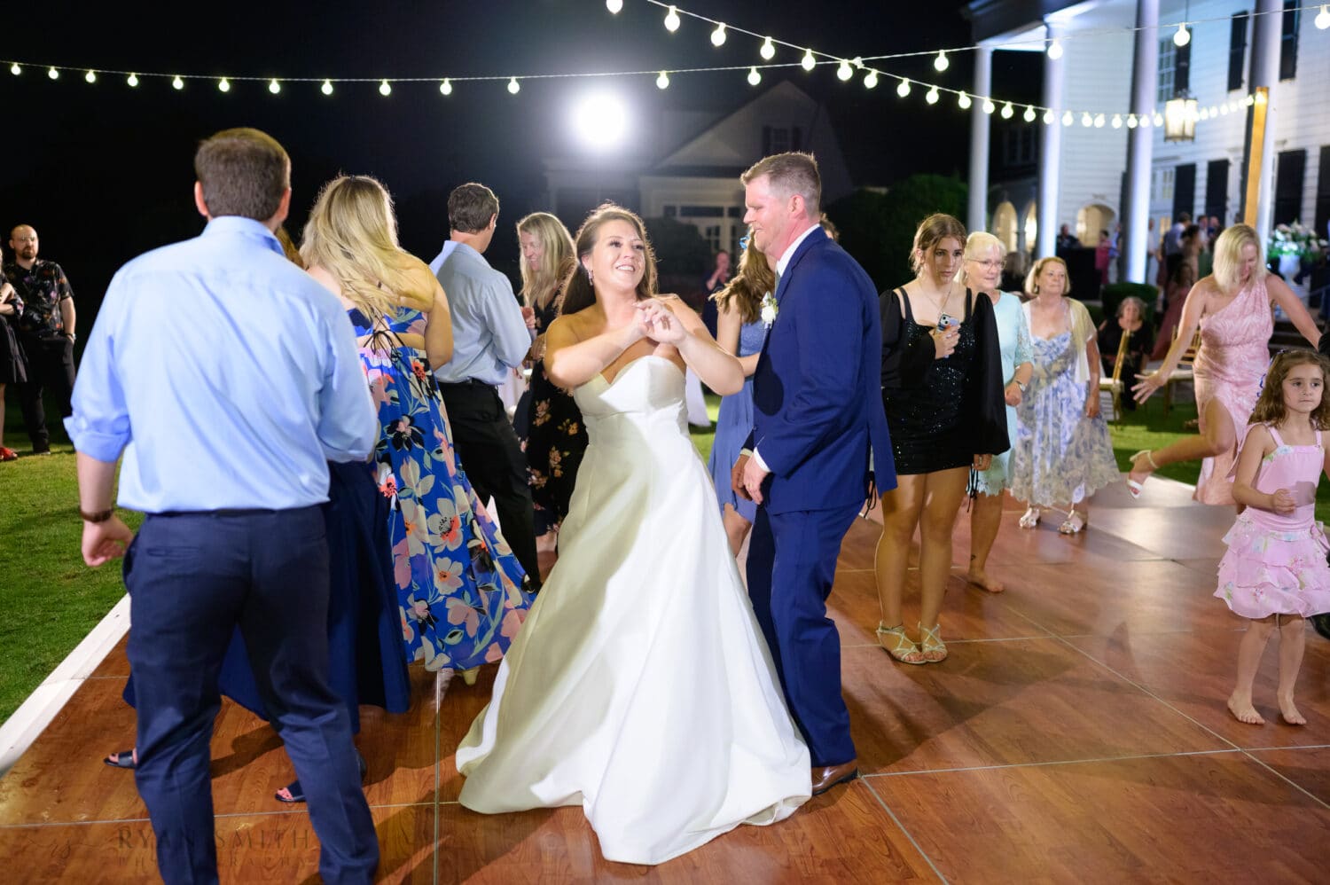 Dancing on the outdoor dance floor - Pine Lakes Country Club
