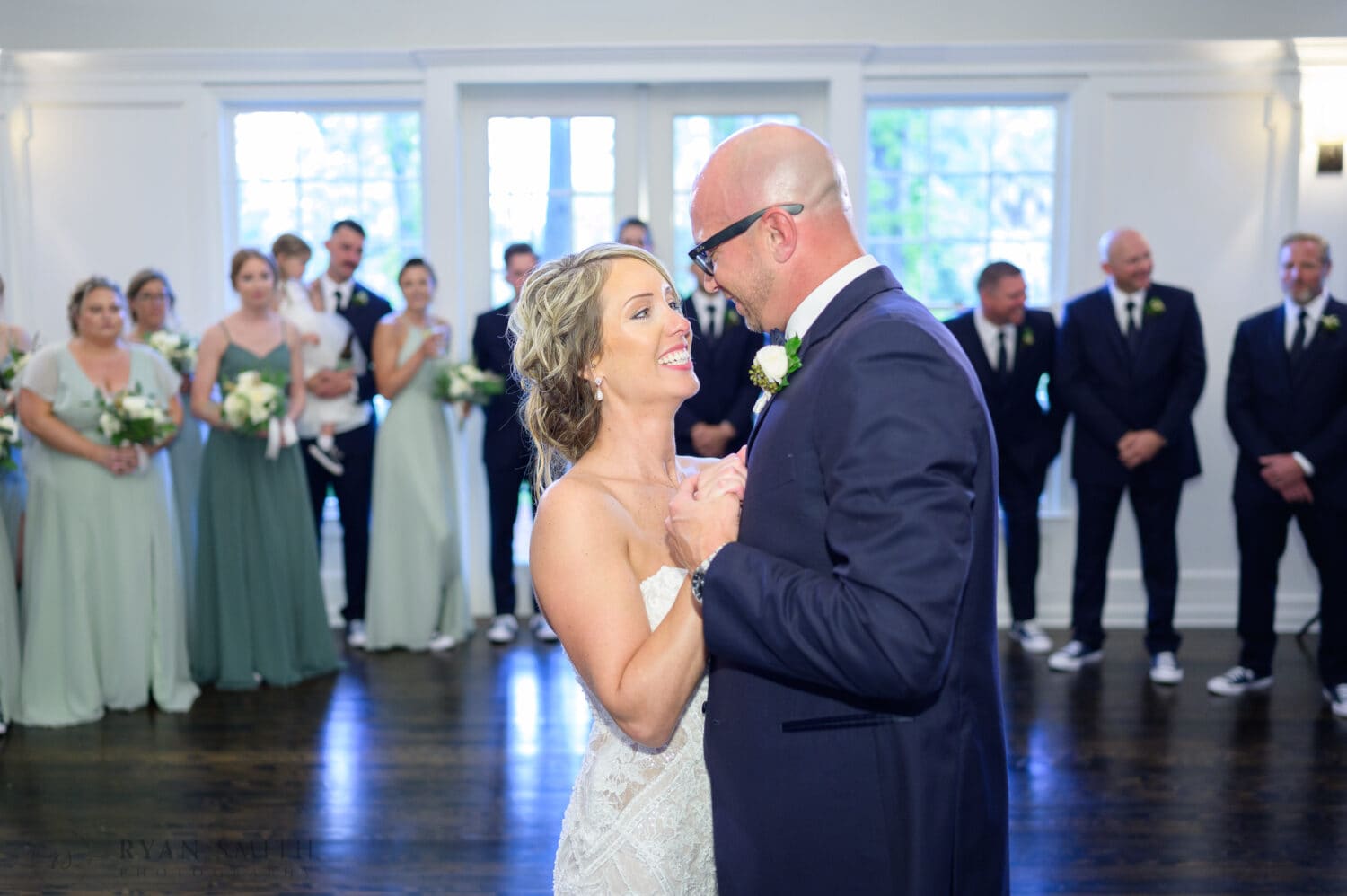 First dance with the bride and groom - The Village House at Litchfield