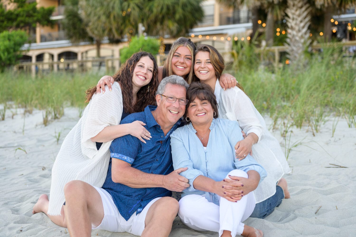 Happy family behind the resort - Island Vista Resort