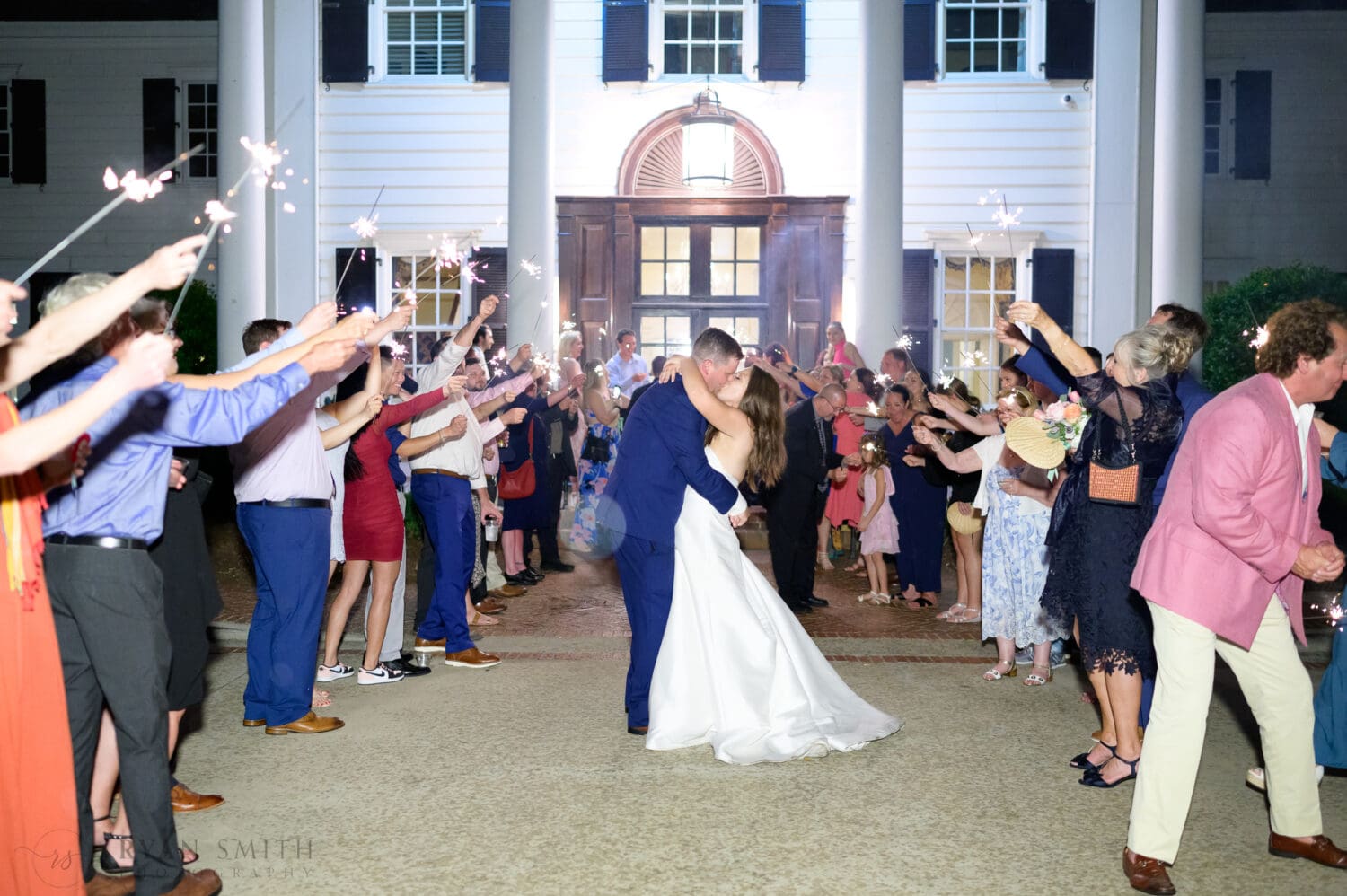 Kiss under the sparklers - Pine Lakes Country Club