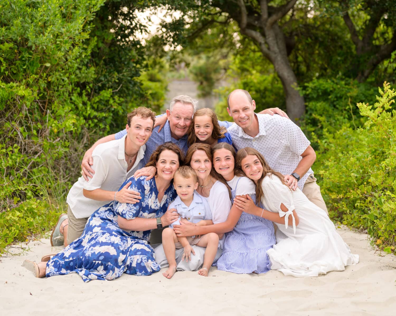 Big hugs from a happy family of 7 with grandparents - Huntingont Beach State Park