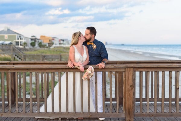 Perfect weather for today's small beach house wedding in Garden City - 