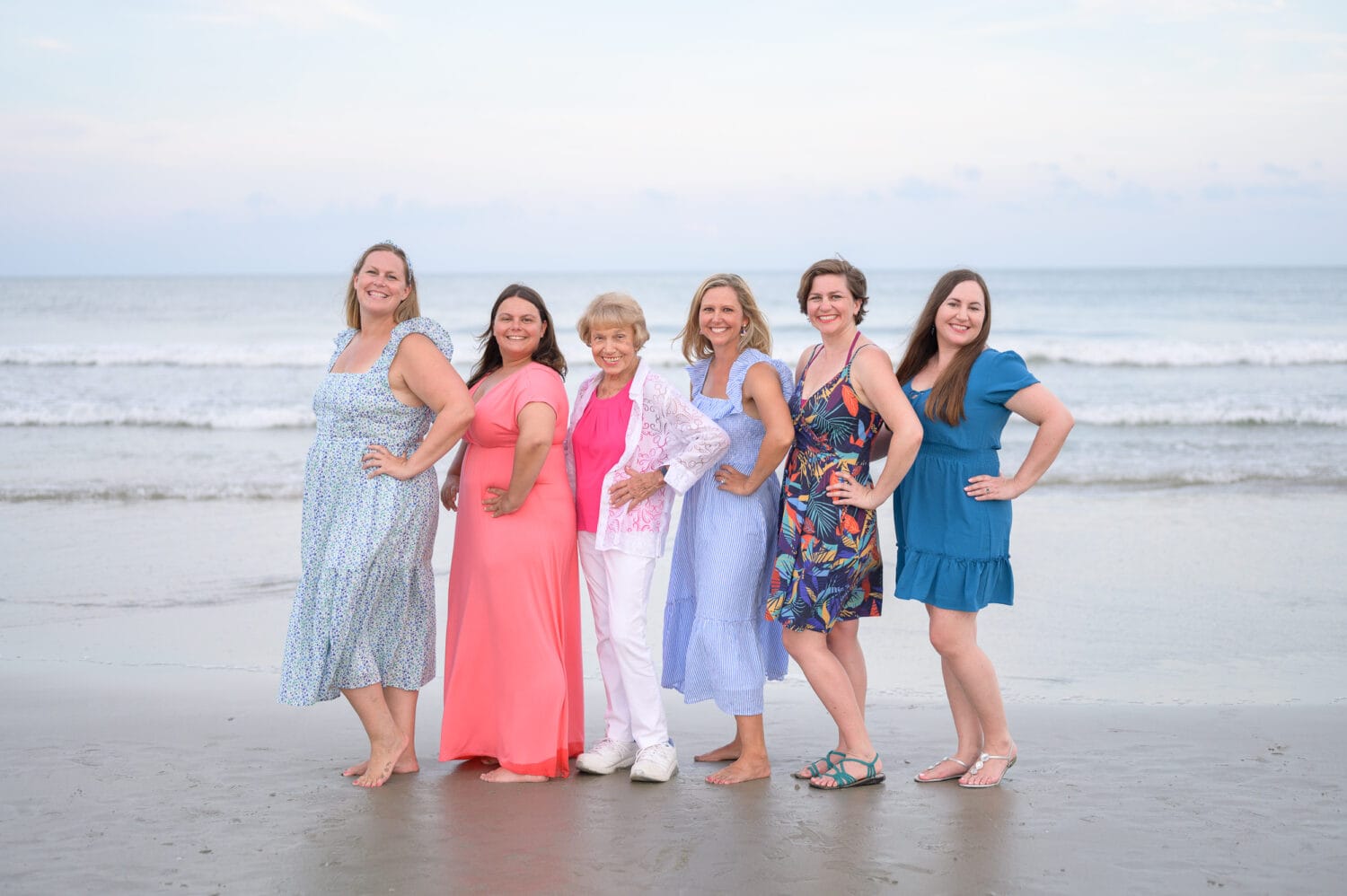 All the girls in the family posing by the ocean - Myrtle Beach
