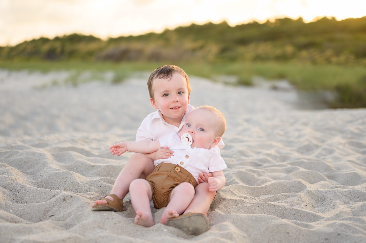 Baby brothers on the beach - Myrtle Beach State Park