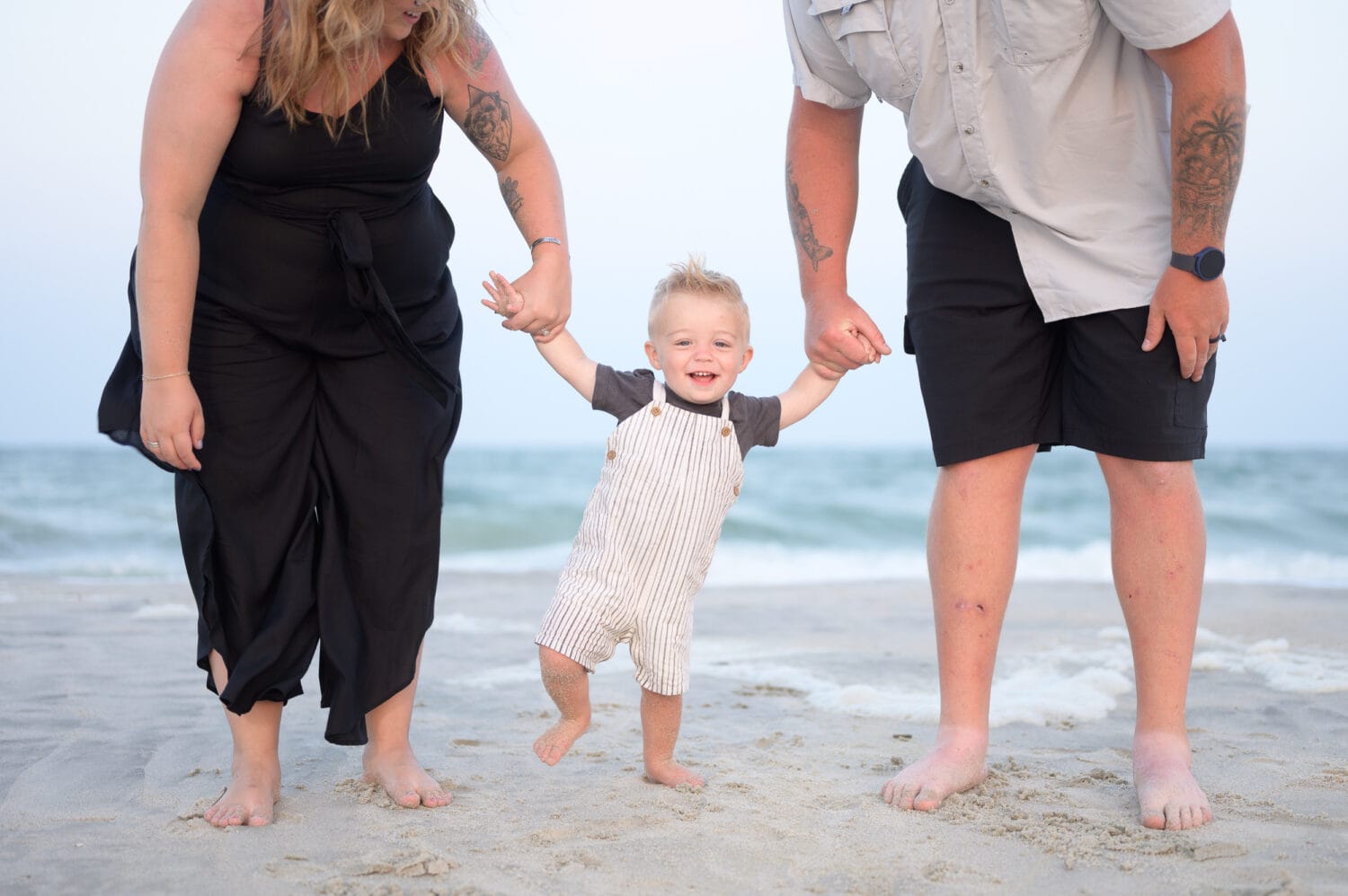 Cute pictures with my previous wedding clients and their new baby boy - Huntington Beach State Park