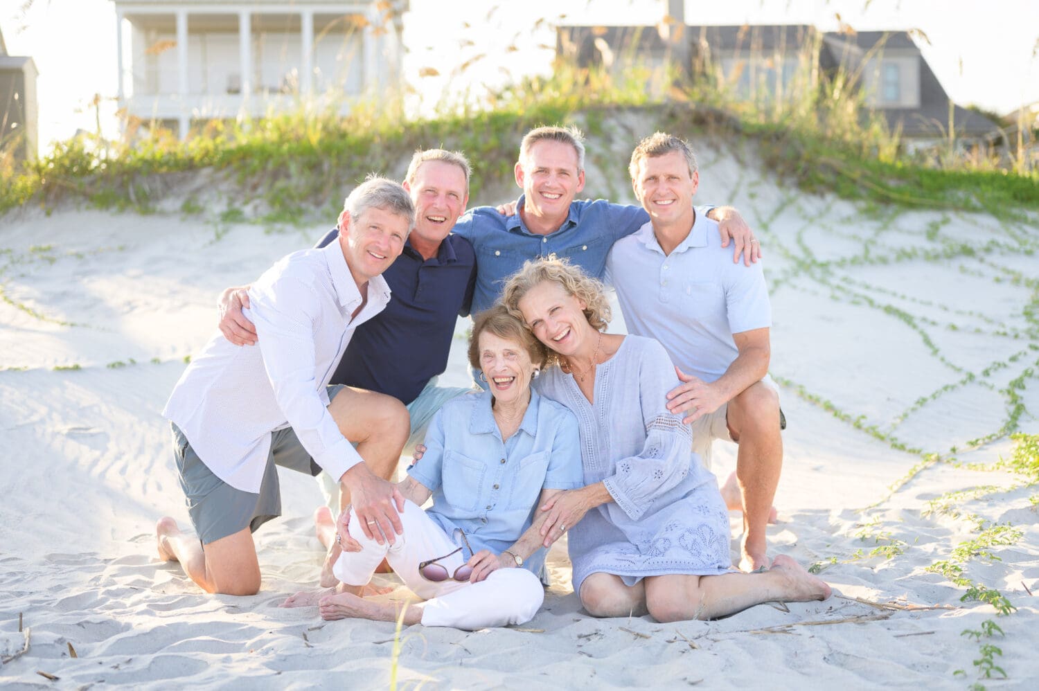 Family with all grown up children on the beach - Pawleys Island