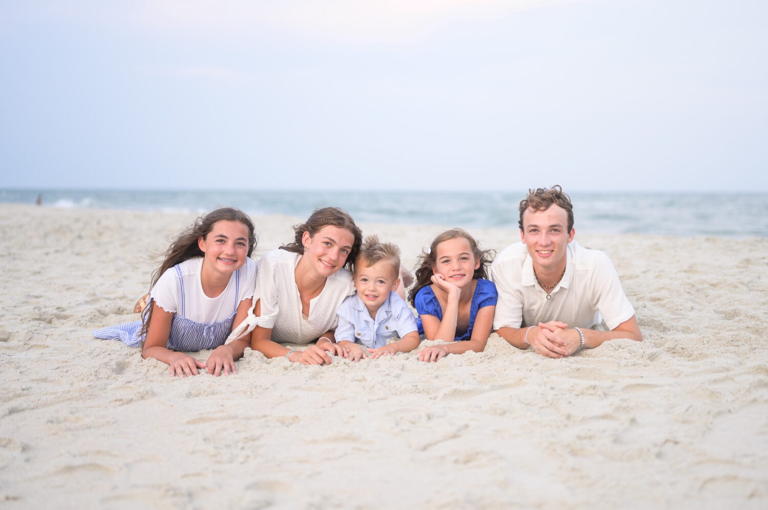 Fun family with 5 kids on the beach - Huntington Beach State Park