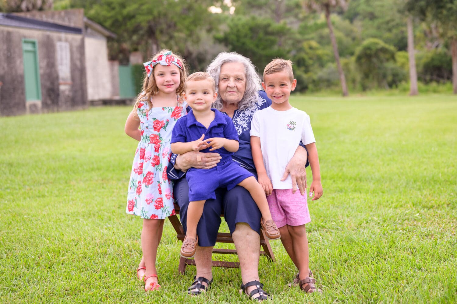 Great grandmother with her grandchildren - Huntington Beach State Park
