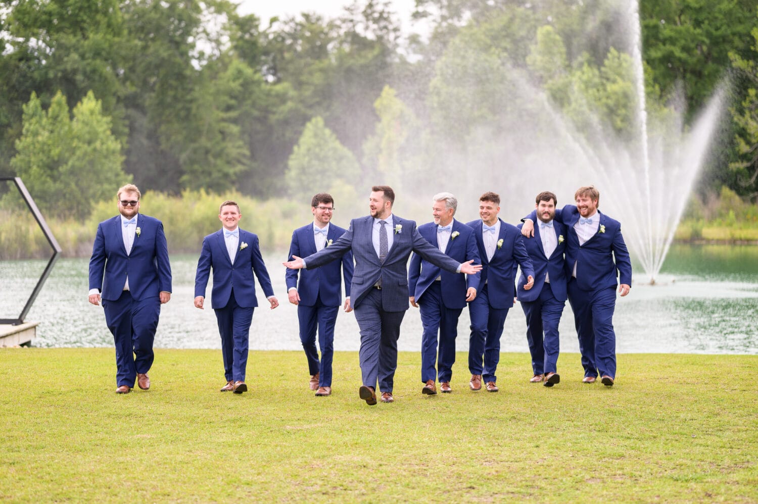 Pictures with the groom and groomsmen before the ceremony - The Venue at White Oaks Farm