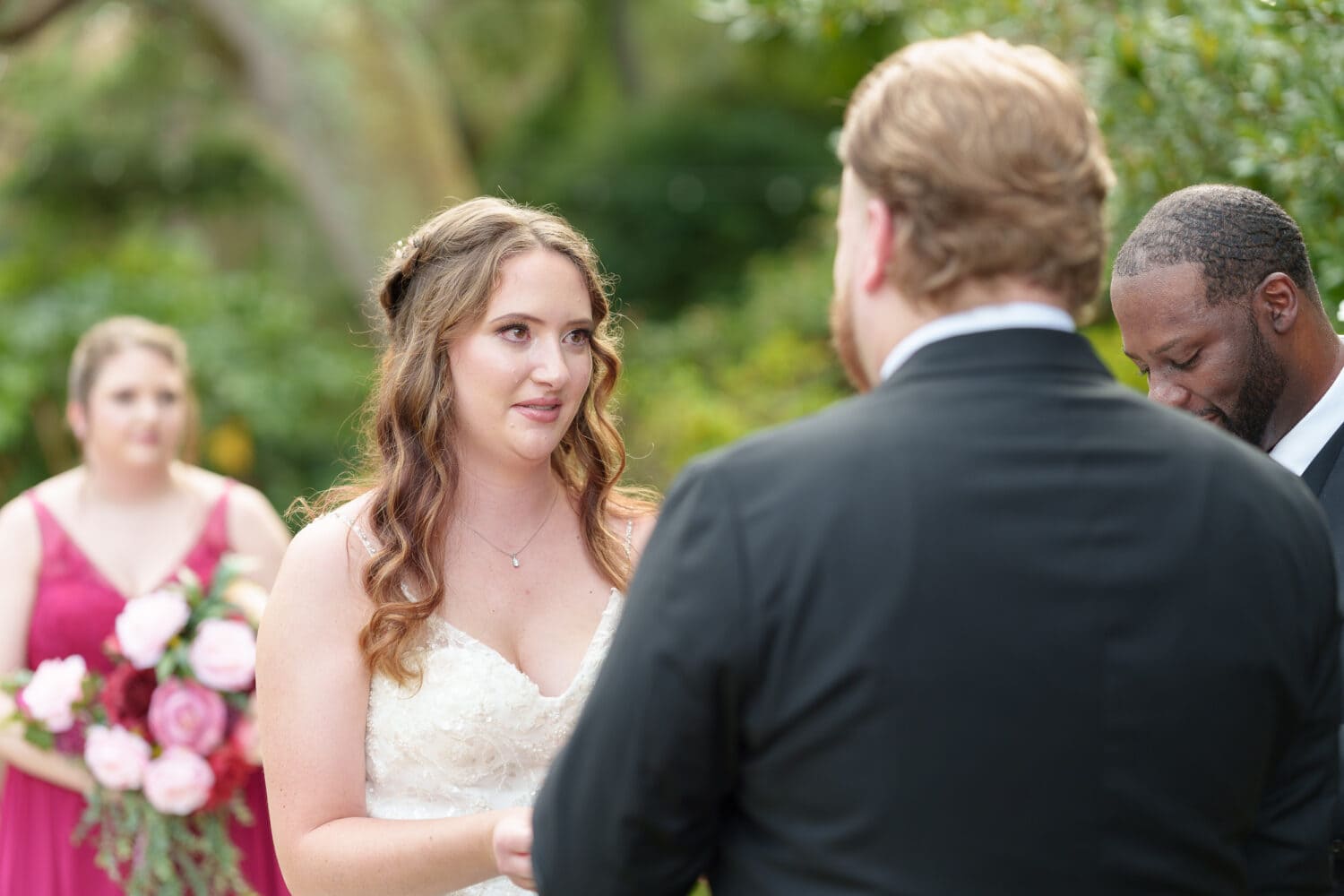 Bride getting tearful during her vows - Litchfield Country Club