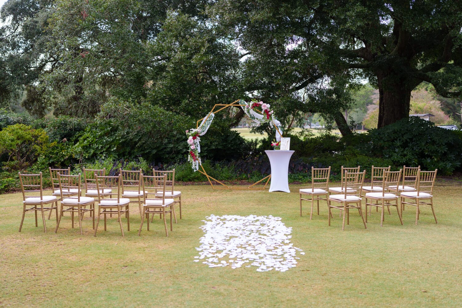 Ceremony location on the lawn - Litchfield Country Club
