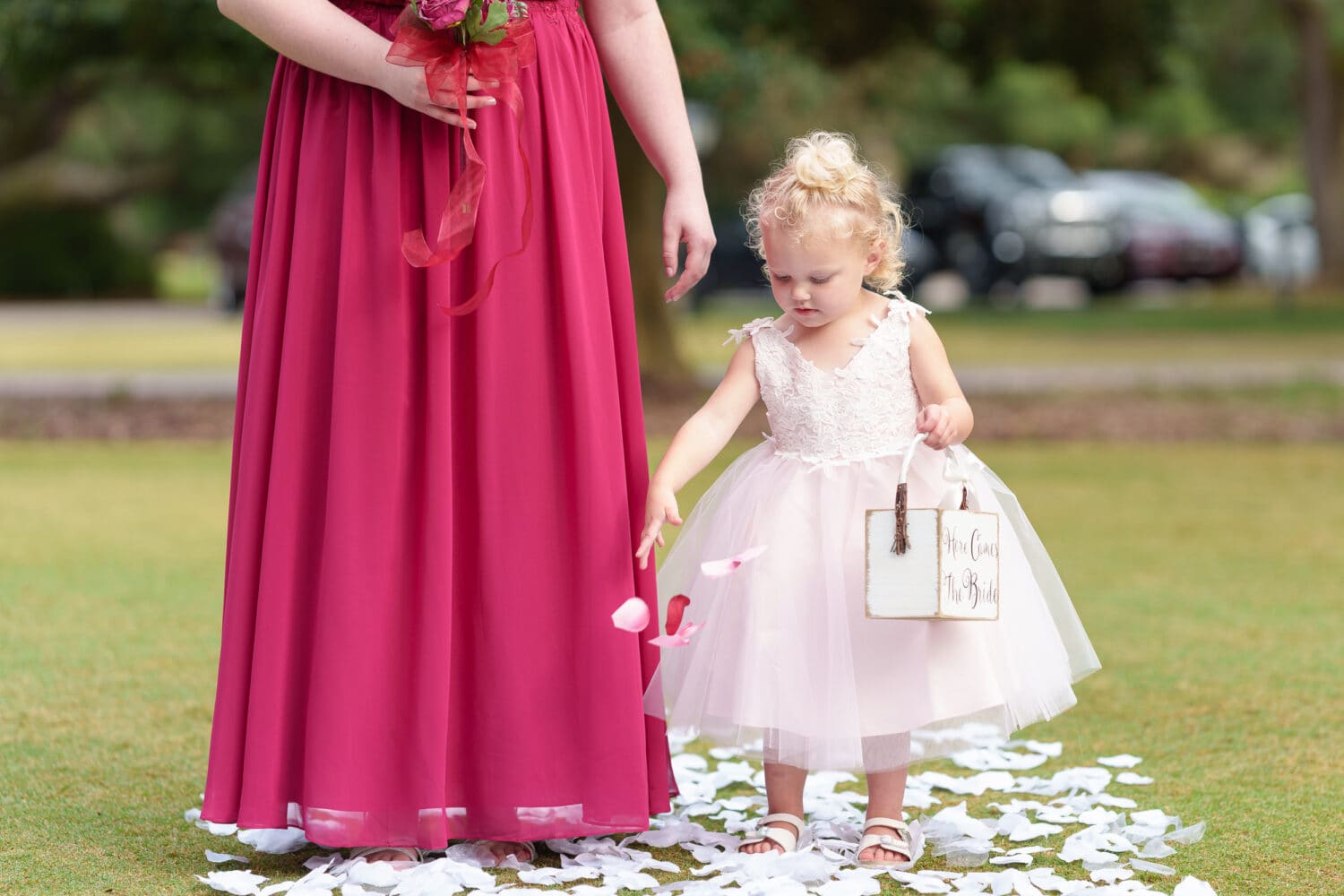 Flowergirl throwing petals - Litchfield Country Club
