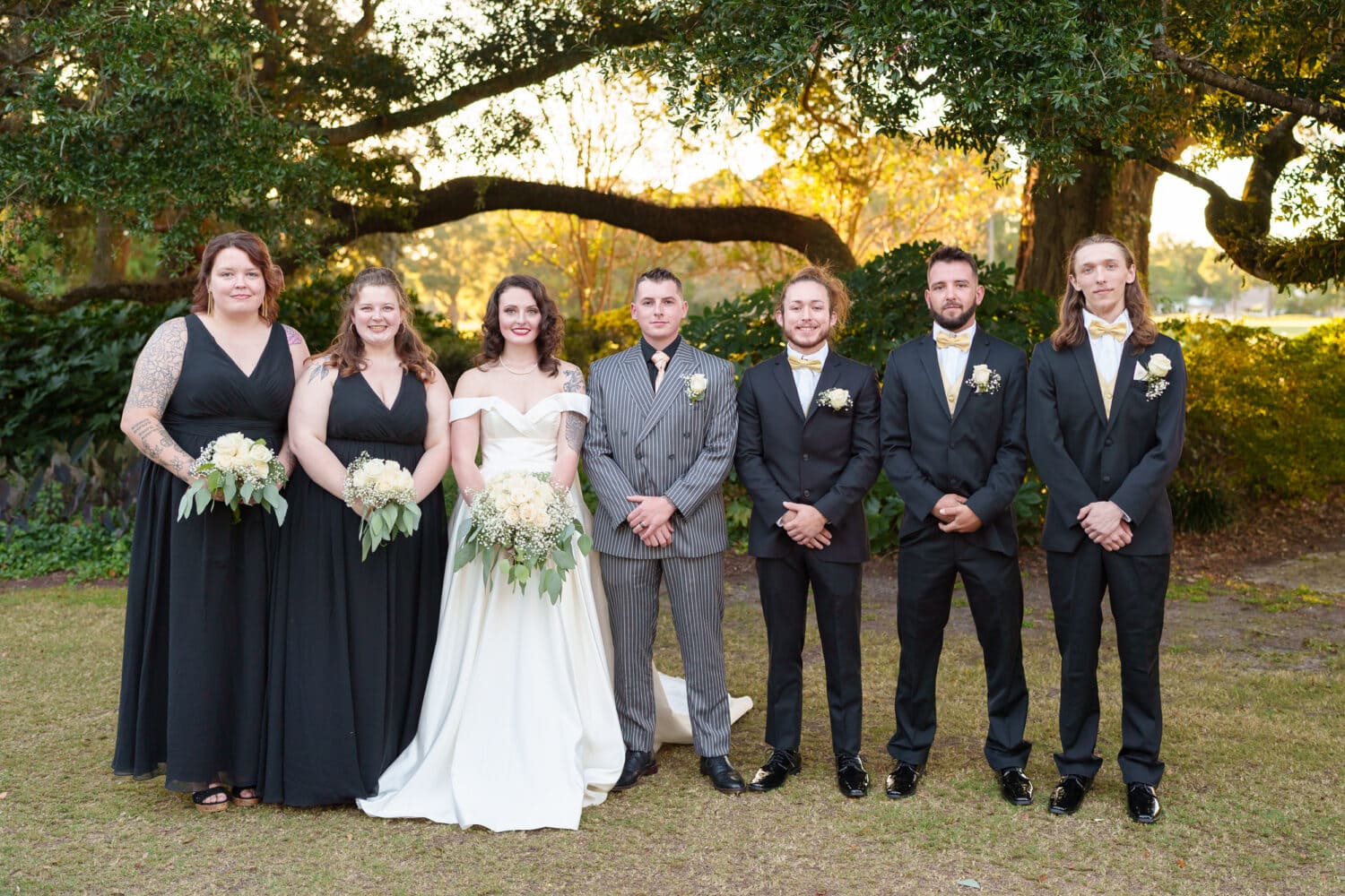 Bridal party under the trees - Litchfield Country Club