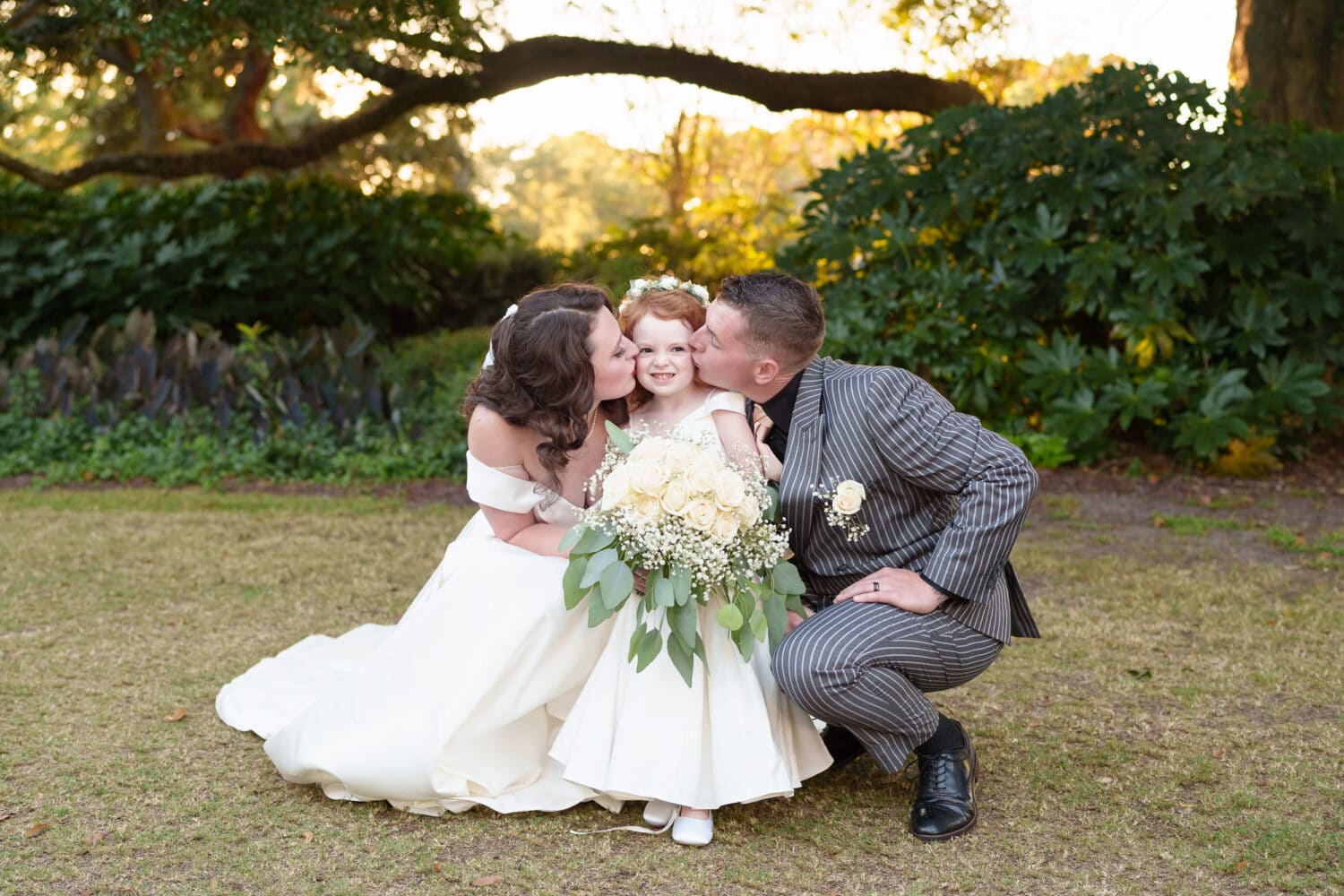 Bride and groom with their daughter - Litchfield Country Club
