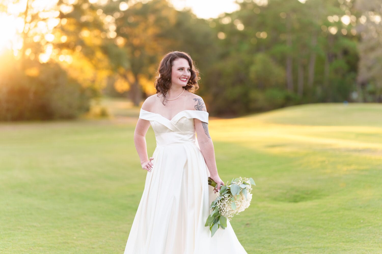 Bride in the sunset - Litchfield Country Club