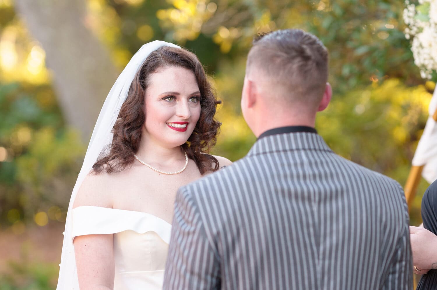 Happy smile during the vows - Litchfield Country Club