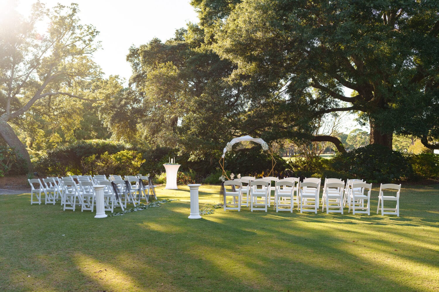 Pictures of ceremony location on the lawn - Litchfield Country Club