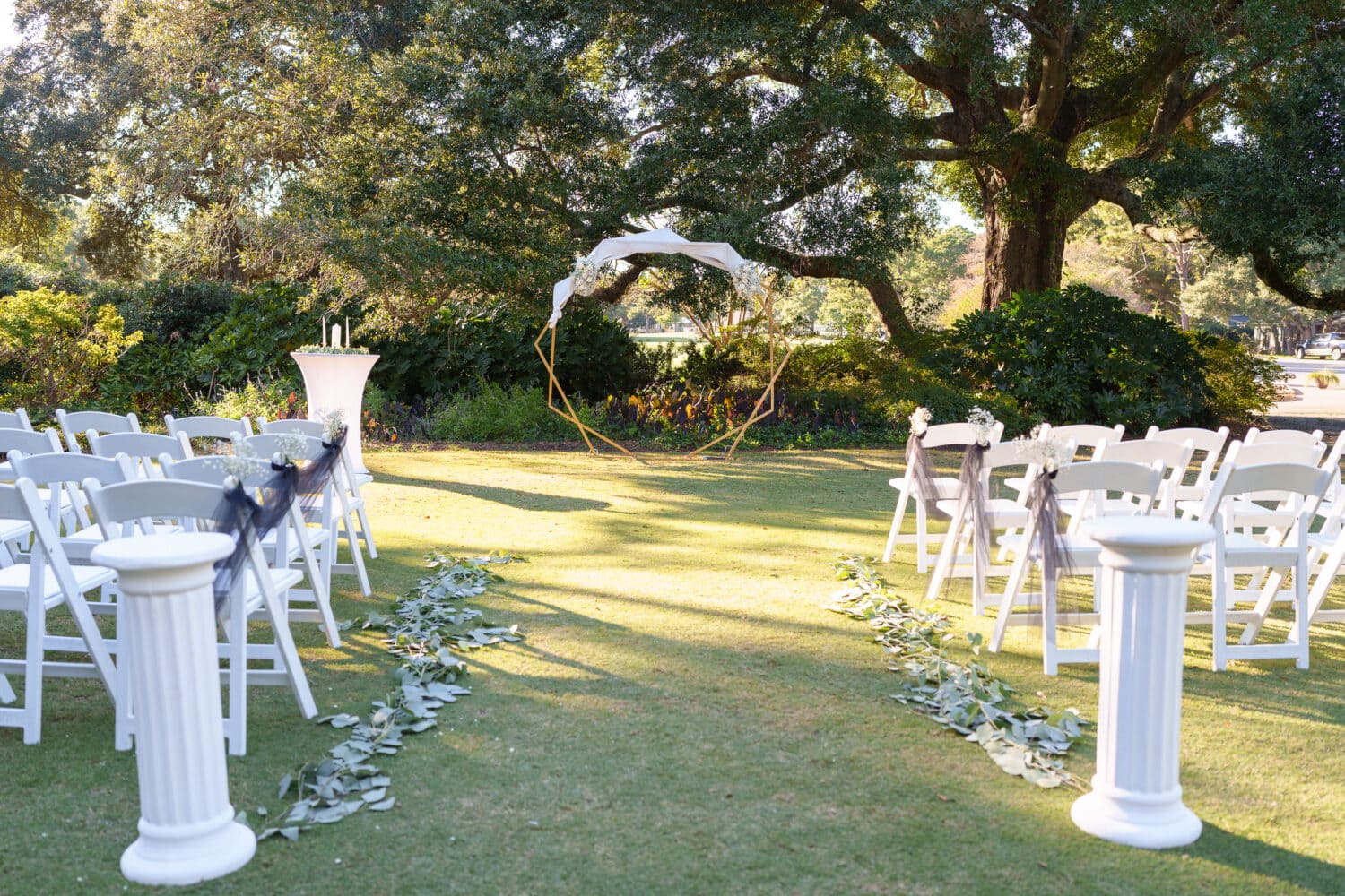 Pictures of ceremony location on the lawn - Litchfield Country Club