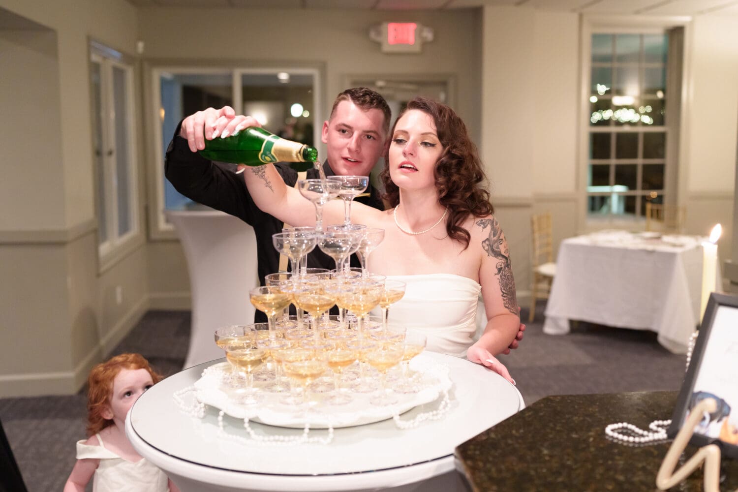 Pouring champagne in the glasses - Litchfield Country Club