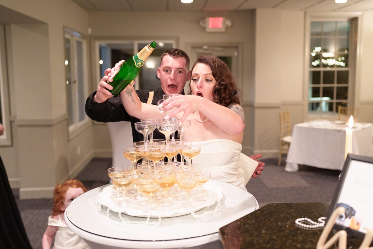 Pouring champagne in the glasses - Litchfield Country Club