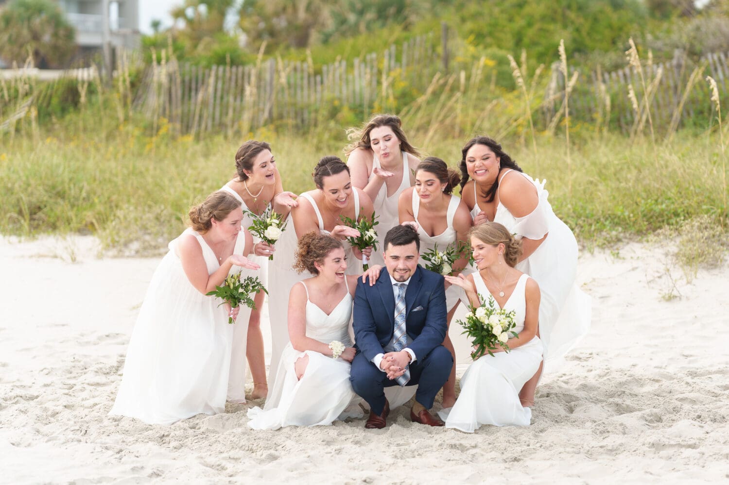 Blowing a kiss to the groom - Hilton Myrtle Beach Resort
