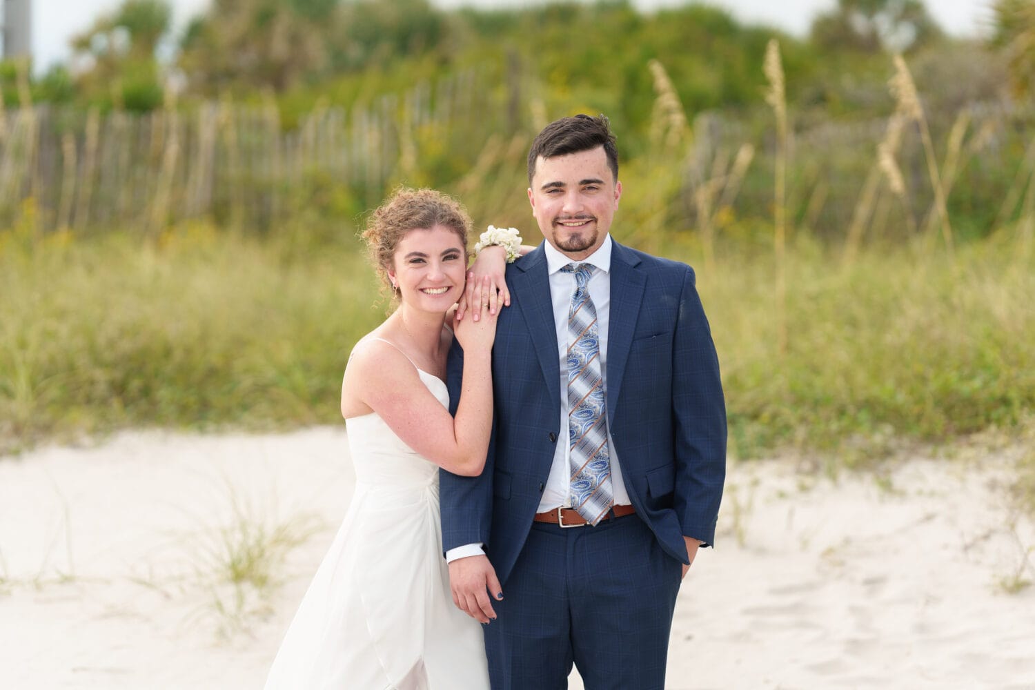 Cute pictures with the groom and his sister - Hilton Myrtle Beach Resort