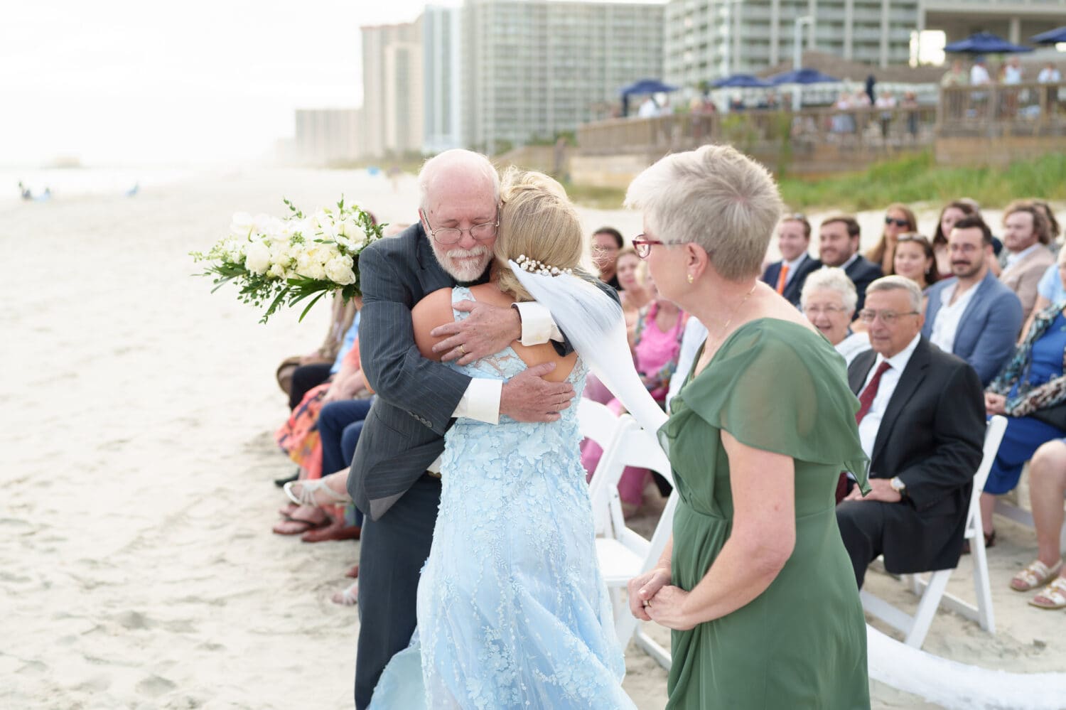 Dad giving away the bride - Hilton Myrtle Beach Resort