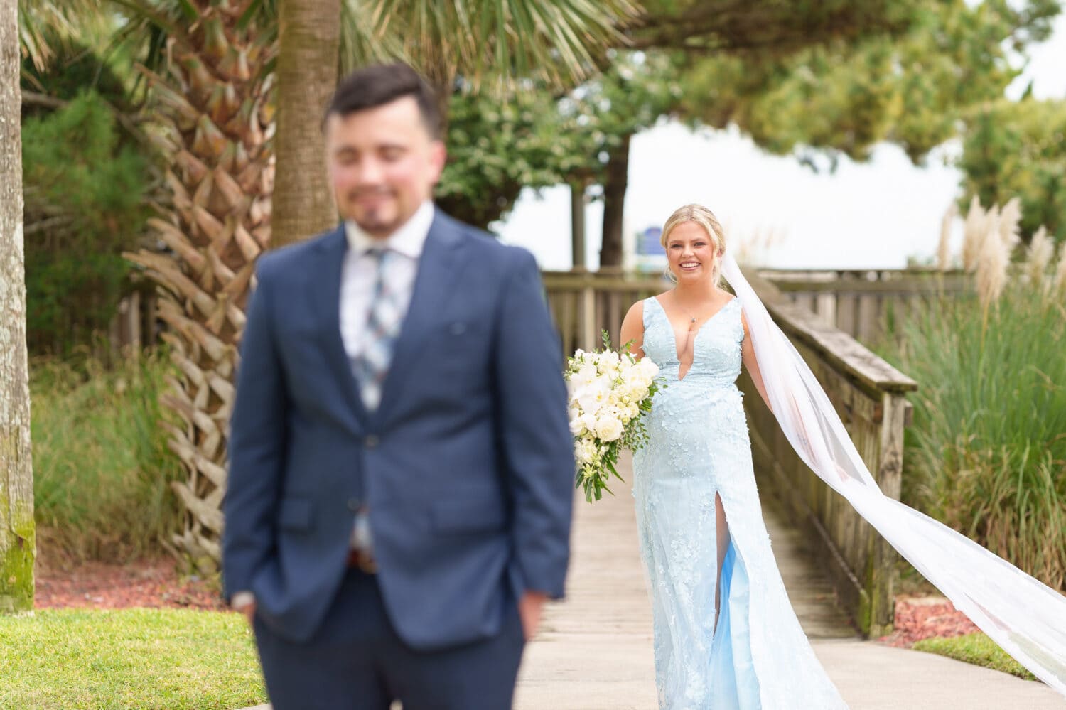 First look with the bride and groom - Hilton Myrtle Beach Resort