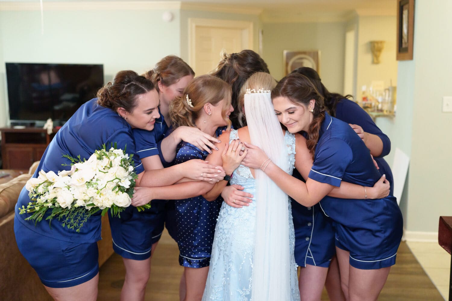 First look with the bridesmaids - Hilton Myrtle Beach Resort