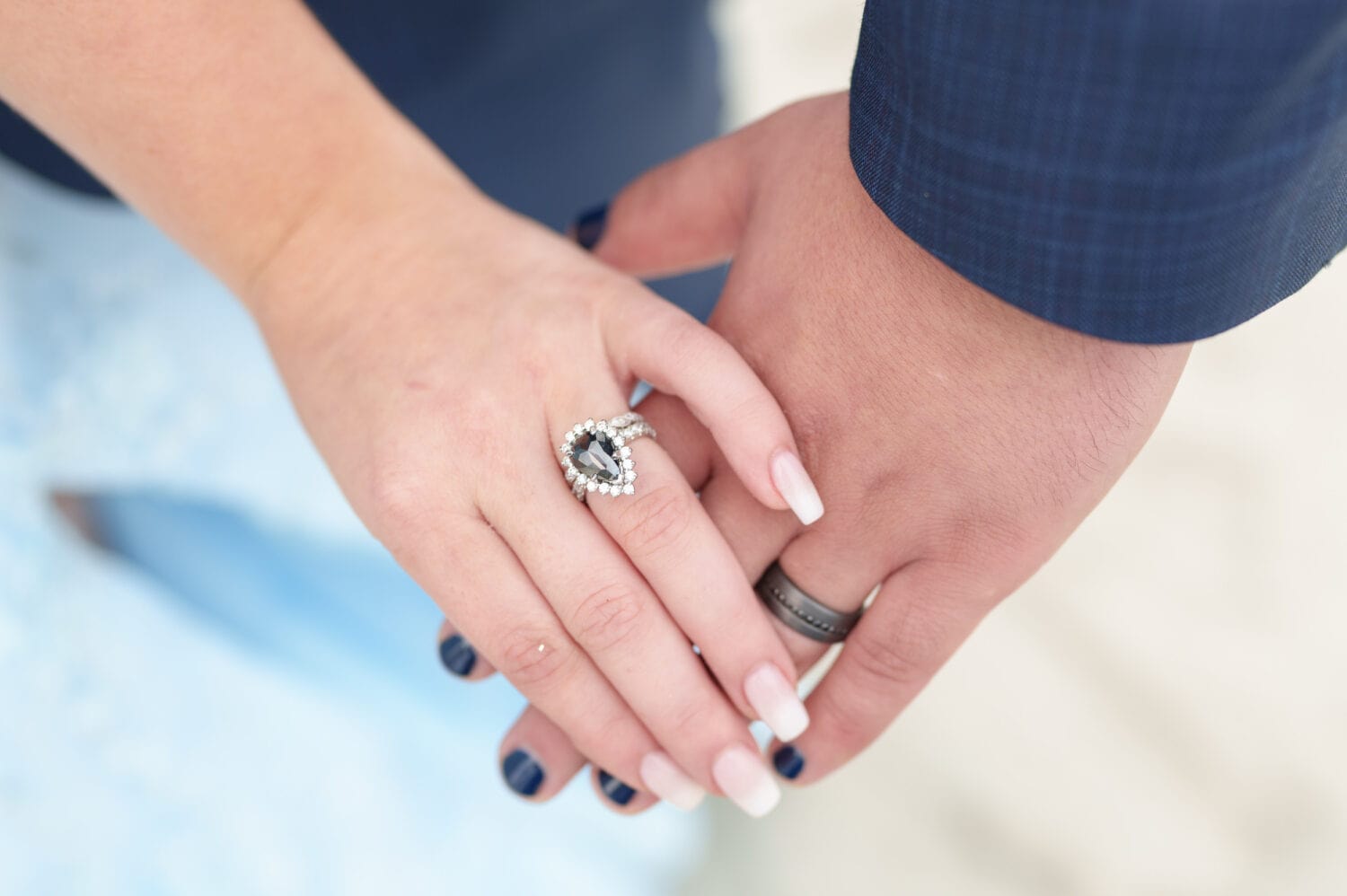 Picture of bride's ring on her hand - Hilton Myrtle Beach Resort