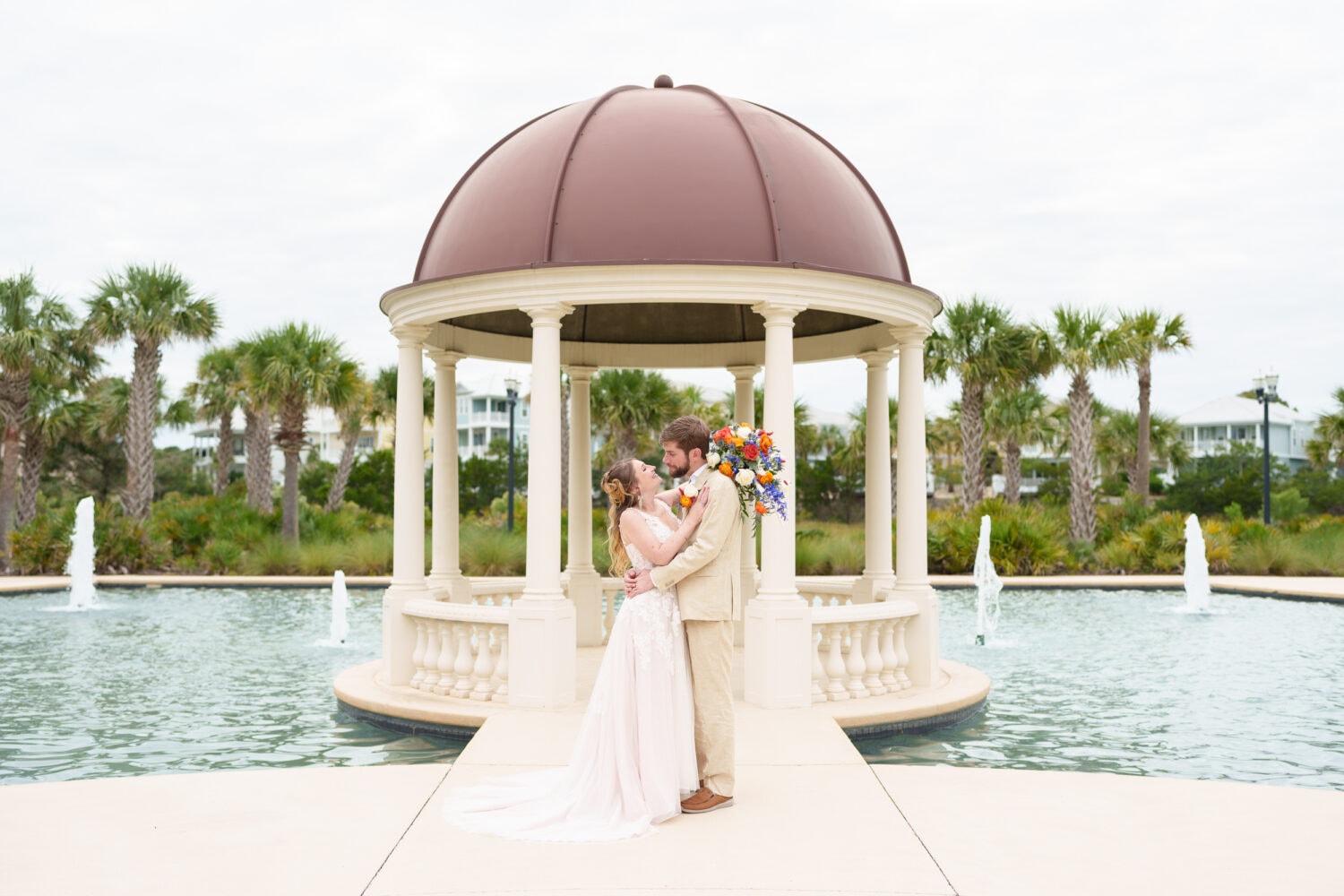Bride and groom in front of the gazebo - 21 Main Events - North Myrtle Beach