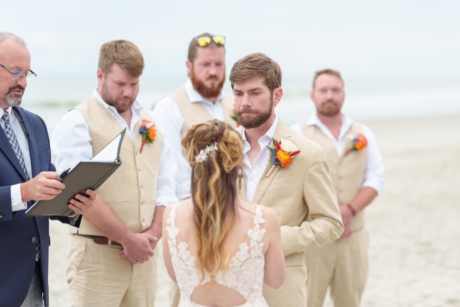 Groom looking at bride during the vows - 21 Main Events - North Myrtle Beach