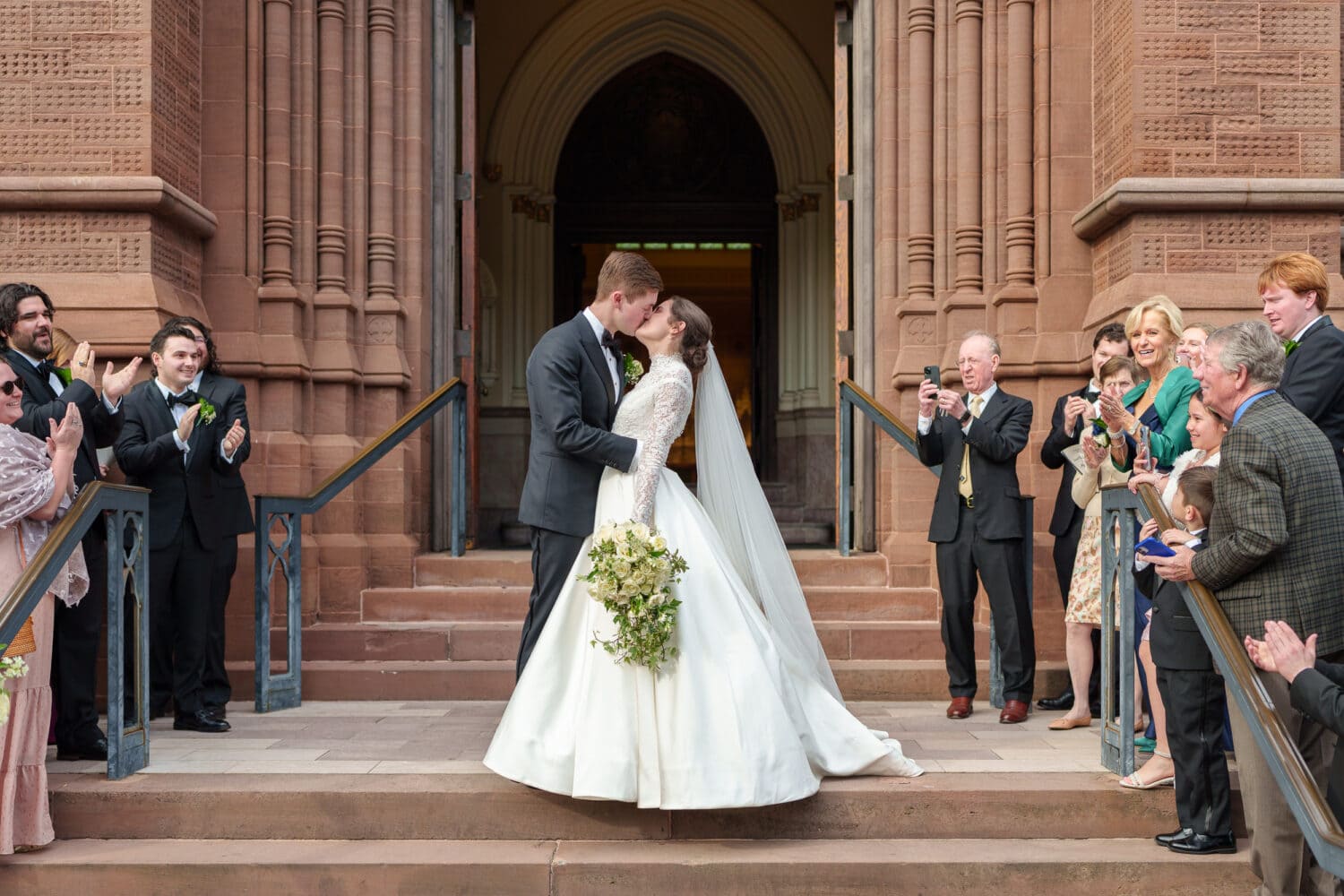 Kiss on the steps of the cathedral - Cathedral of Saint John Charleston