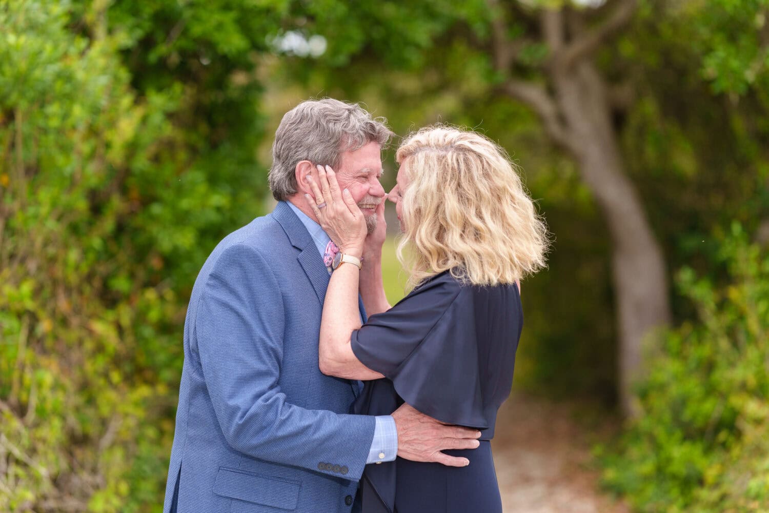 Engagement pictures for cute couple in their 70s - Huntington Beach State Park