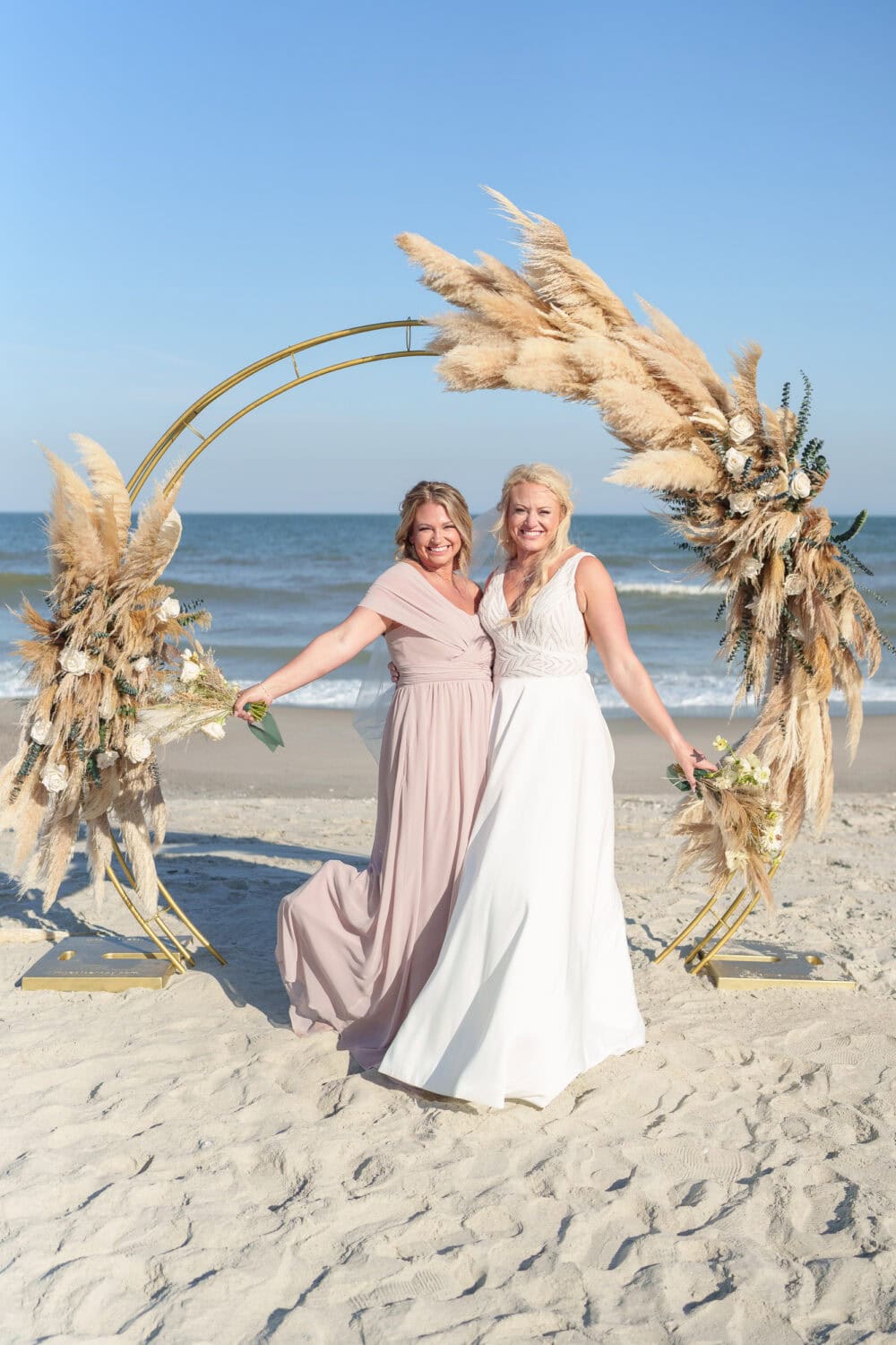 Bride with her sister - Beach House in Pawleys Island