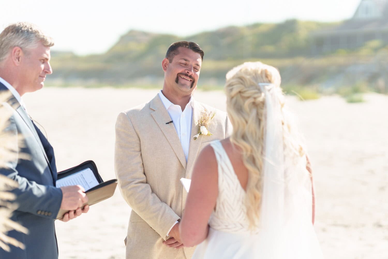 Laughter during the vows - Beach House in Pawleys Island